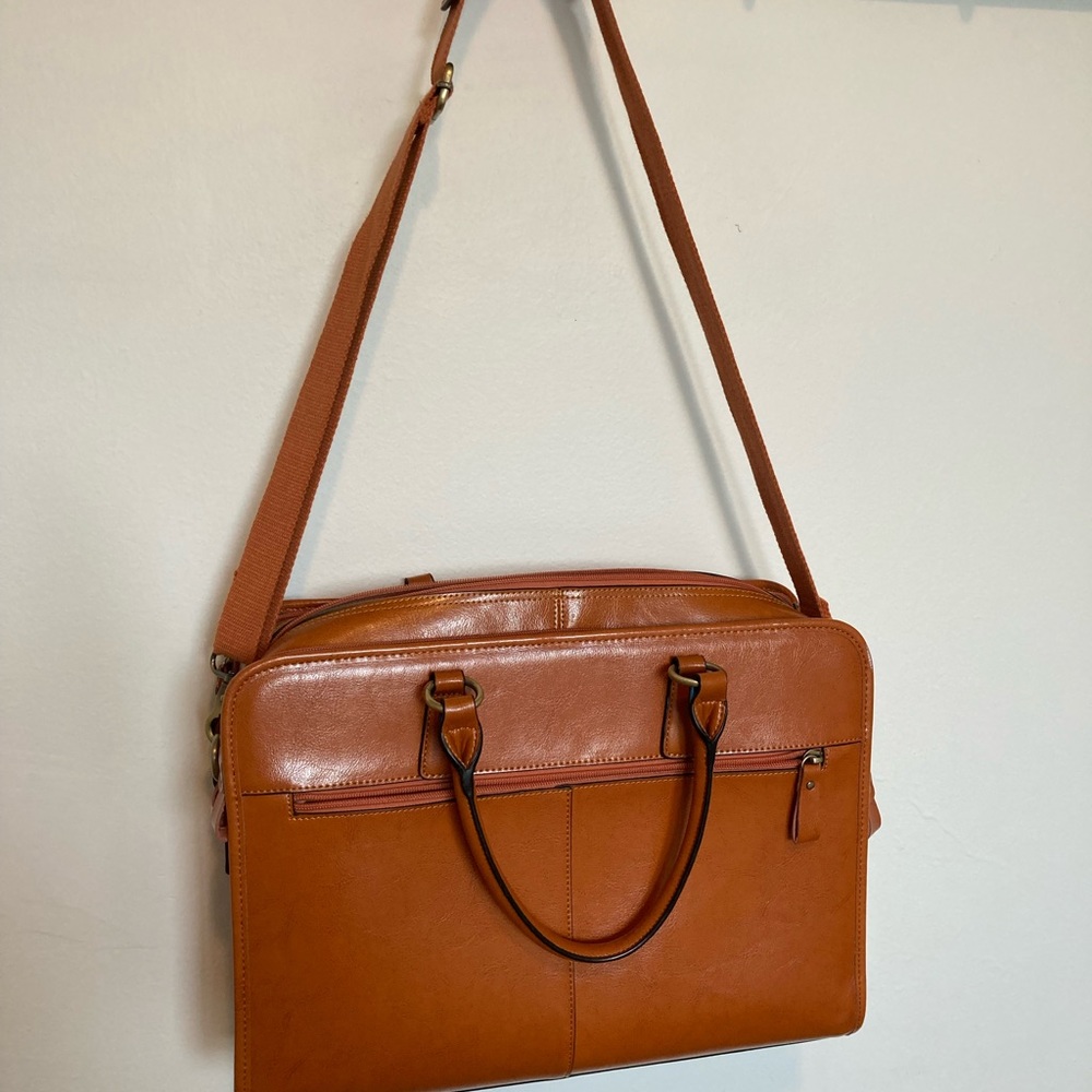 Kattee Genuine Leather Briefcase for Women, Large Capacity Laptop Bag
